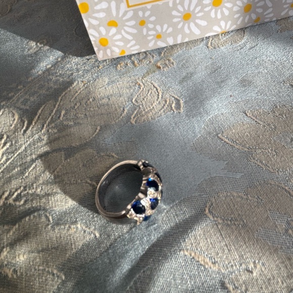 Elegant 18 K(750 stamp )  white gold , sapphire Jewelry Set vintage - Picture 7 of 7